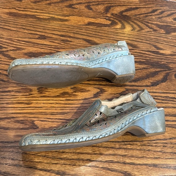 PIKOLINOS Women’s Leather Slingback Small Heels EU37 US 7.5Floral Breathable - Picture 3 of 5